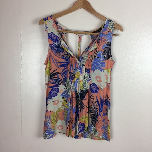 NWT Sanctuary Floral Print Pleated Top Size XS - Picture 7 of 8
